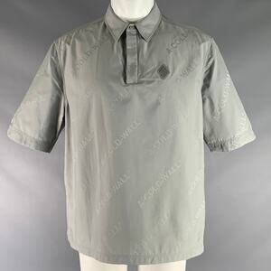 A-COLD-WALL Size M Grey Monogram Polyamide Pop-Over Short Sleeve Shirt